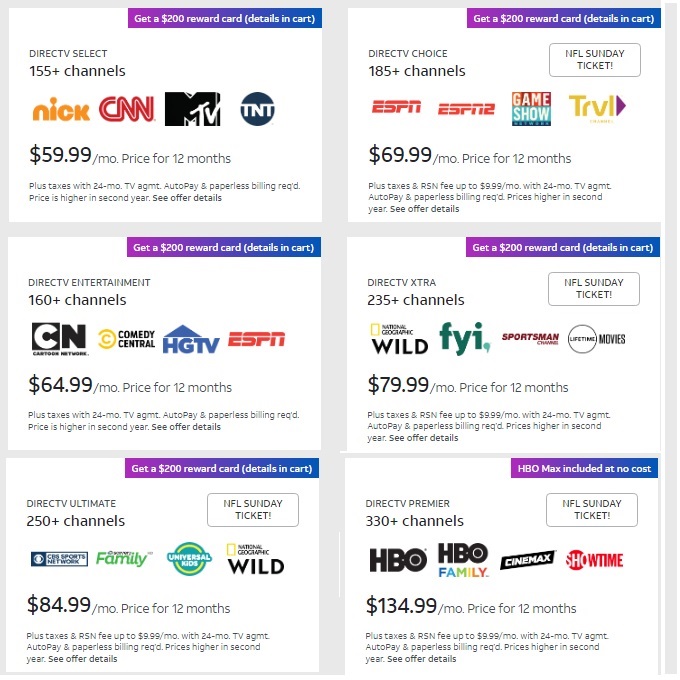 DirecTV packages and Direct TV offers